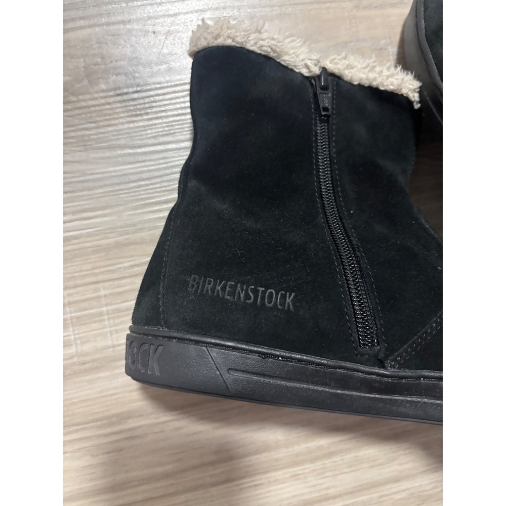 Birkenstock Bakki Black Suede Shearling Lined Ankle Boots Womens 34 L3 220 mm - Picture 4 of 7